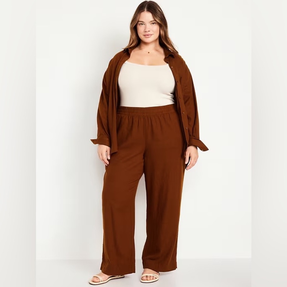 NEW! Old Navy High-Waisted Linen-Blend Wide-Leg Pants  #683290 🩷